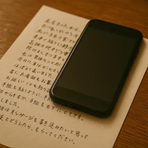 スマホと手紙の画像